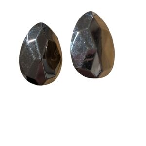 Gold Hammered Teardrop Clip-on Earrings